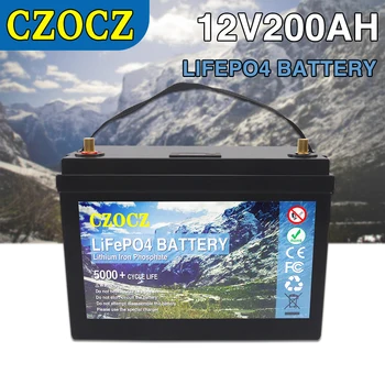 12V 200Ah 150Ah LiFePO4 Батерия Вграден BMS Литиево-желязо-Фосфатный батерия 5000 Цикъла За Голф-кара Слънчев Инверторен Извънбордови Мотор