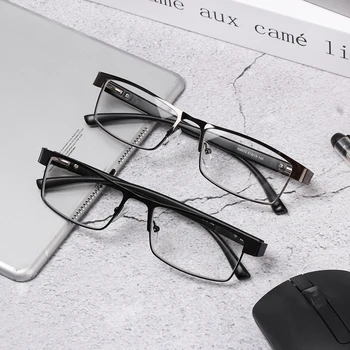 1БР Метална Дограма за Мъжки Очила За четене Реколта Бизнес Очила От Титанова сплав от Очила За четене +1.0 1.5 2.0 2.5 3 3.5 4.0