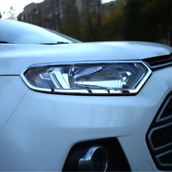 2 бр./компл. Декоративна рамка за осветление, декоративна рамка за стайлинг на автомобили Ford Ecosport 2013-2017 ABS, Хром