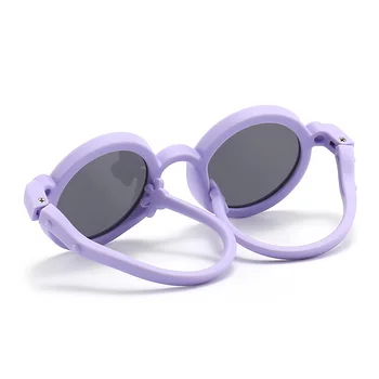 2023 Нови Силиконови детски Поляризирани очила, меки детски слънчеви очила TPEE, Малка Кръгла Дограма, Детски Слънчеви очила С UV400 Вълнообразни крака