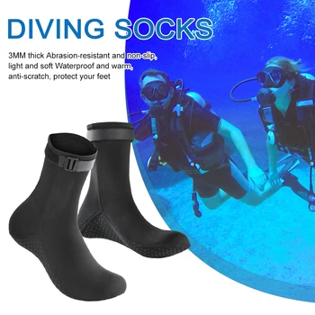 3 мм Обувки за гмуркане и сърф Зимни топли Унисекс Чорапи за гмуркане от неопрен, подходящи за носене, Преносими, лесни за водни спортове