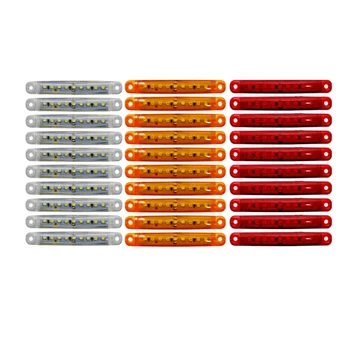 30X Херметически червено-белите 9 led странични габаритных светлини за камион с ремарке и 4-инчов задни странични фенер