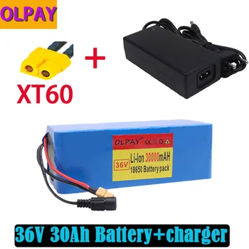 36V 10S4P 30Ah 500W литиева батерия с голям капацитет 42V 18650 30000 ма за скутер с вилица BMS XT60 + зарядно устройство