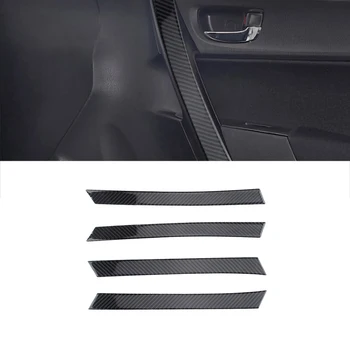 4 бр. за Toyota Corolla 2014-2018, Вътрешна врата копчето на колата, тампон върху дръжката, на финала от въглеродни влакна, стикери за интериора, Аксесоари