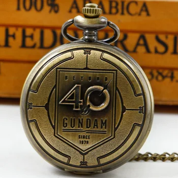 40-та годишнина на античен Ретро кварцови джобен часовник Реколта военни джобни часовници-ключодържател Колие с веригата Подаръци