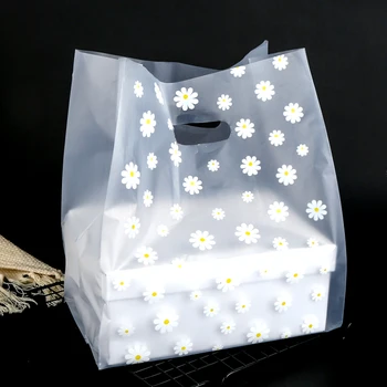 50 бр./лот, пластмасови подарък пакети, Плътна чанта, Пазарска чанта, торбички за опаковане на торти