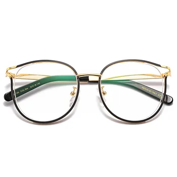 52 мм Удобни ретро кръгли очила от сплав за жени с модни очила, рамки за очила по рецепта за мъже 2126
