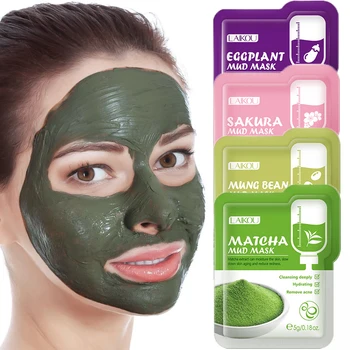 7 бр., прозрачна кална маска за лице, защита от лунички, Свиване на порите, лечение на акне, хидратиране Избелващ грижа за кожата
