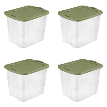 95 Qt. Прозрачна пластмасова кутия за носене от фасул, градински чай, комплект от 4 броя