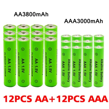 AA + ААА Акумулаторна батерия AA 1,5 V 3800mAh/1,5 V AAA 3000mah Алкална Батерия Фенерче детски Играчки, Часовници MP3-Плейър Подмяна на Ni-Mh Батерия