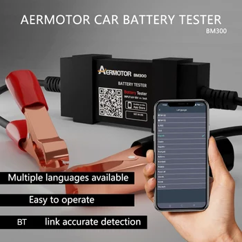 BM300 Автомобилен Тестер за батерии Bluetooth-Съвместим Монитор батерия Приложение За наблюдение в реално време, Поддръжка на Android/ Ios Използването на превозни средства/товарни автомобили/джипове/атв