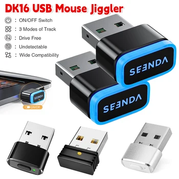 DK16 USB-Манипулатор за мишки, Не могат да бъдат планирани за откриване, 3 Режима на Работа, Защита от сън, Преместване на мишката, Безплатен драйвер, Бутон за включване-изключване, Щепсела и да играе, Компютърна мишка, PC