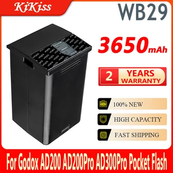 KiKiss Мощна батерия WB29 3650mah за Godox Witstro AD200 AD200PRO AD200 PRO (батерия AD200)