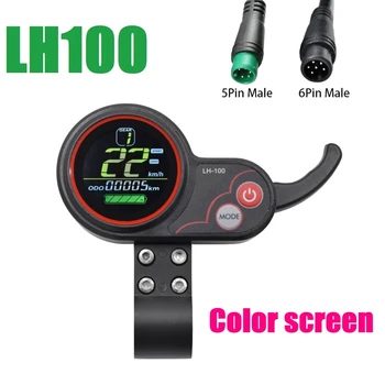 LH100 LCD дисплей Измерване на педала на газта таблото 24-60 В Електрически скутер Kugoo Ebike LCD дисплей Аксесоари за измерване на скоростта (6PIN)