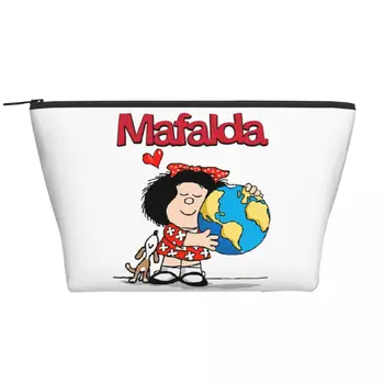 Mafalda World и нейният puppy, Пътна косметичка за жени, Органайзер за тоалетни принадлежности с герои от комикси Quino, Госпожа, определени за съхранение на козметиката