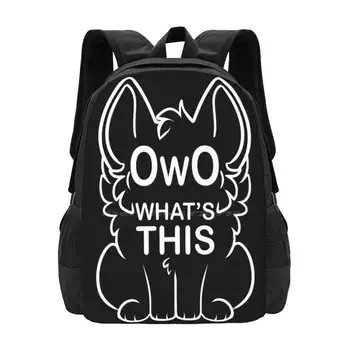 Owo, какво е това?-Ученически чанти с бял Текст За Момичета, Пътни Чанти за преносими компютри Owo, Какви Забавни Пухкави Сладки Мемета, интернет-Жаргон