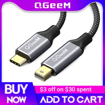 QGeeM USB Type C 3.1 Кабел Mini DisplayPort DP 4K 60HZ HDTV конвертор Адаптер за Macbook HuaWei Mate 10 Sansung S8