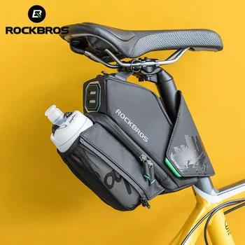 ROCKBROS, официалната велосипедна седельная чанта, джоб за бутилка с вода, Водоустойчив отразяваща МТБ, преносим чанта за опашката, Аксесоари