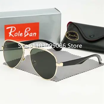 Roleban Кръгли Поляризирани слънчеви очила Лъчи - Мъжки Слънчеви Очила Polaroid, Женски Задръжки - Очила В метални рамки С черни лещи, Очила за шофиране