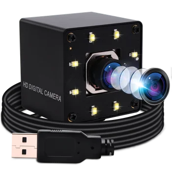USB-камера за Нощно виждане с Автофокус 4K с бели светодиоди IMX415 Сензор USB Security Camera PC Камера за Raspberry pi в jetson Nano