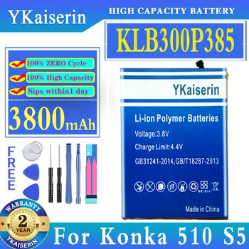 YKaiserin Батерия KLB300P385 3800 mah батерии за мобилен телефон Konka S5 510