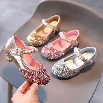 zapatos niña/ Обувки за момичета 23 години; Кожени обувки; Есенни обувки на Принцесата; Ежедневни обувки подметка; Кристални обувки; Детски обувки За Изказвания обувки