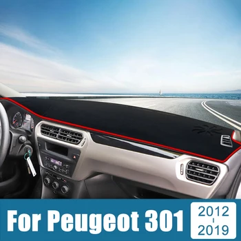 Автоаксесоари за Peugeot 301 2012 2013 2014 2015 2016 2017 2018 2019 Кутията на таблото да се Избягва осветление, Анти-UV Нескользящие килими