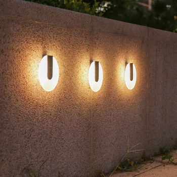 Акрилни с Овална форма, с монтиран на стената Лампа на слънчевата енергия Персонализирани Външен Стенен монтаж, лампа За градина и Двор