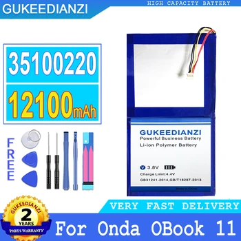 Батерия GUKEEDIANZI 35100220 капацитет 12100 ма (oBook 11) За лаптоп Onda oBook 11 OBook11 Голяма мощност Bateria