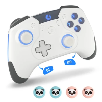 Безжичен контролер Bluetooth Включете Pro Геймпад за отдалечени игрови контролери Switch/Lite/Steam Джойстик със свободните дръжки за палеца