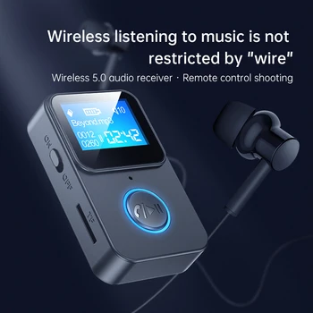 Безжична аудиоприемник Предавател 5.0 Bluetooth, LCD дисплей, музика, съвместим с Bluetooth, за автомобилния КОМПЮТЪР, телевизор