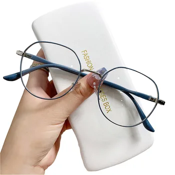 Блокиране на синя светлина Очила с прозрачни лещи в голяма кръгла рамка, блокер синя светлина Очила за жени и мъже, Унисекс