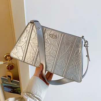 Брандираната Дизайнерска Дамска чанта за През рамото от изкуствена кожа с каменен модел, ежедневна чанта през рамо, Трапециевидная чанта