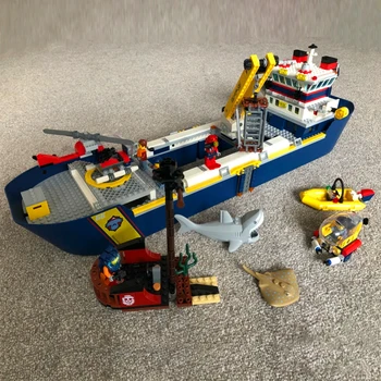 В НАЛИЧНОСТ 60266 Кораби изследователски кораб Градивен елемент на Тухли Градски Океански Разузнавателен кораб Модел Играчки За деца Подаръци за Рожден Ден