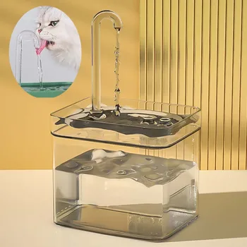 Воден фонтан Котка С автоматична Циркулация на Прозрачна Пиенето на вода С интерфейс USB Вертикална Пиенето на вода