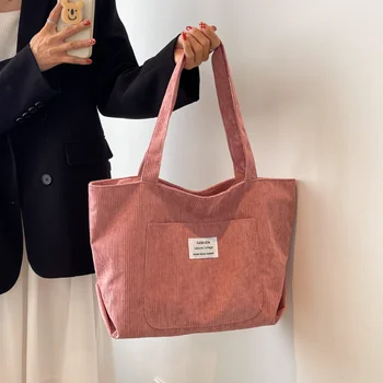 Голям Голям Вельветовая чанта през рамо 2023, Нова Мода е Лесна чанта за Отдих, Студентски Странични чанти за Жени