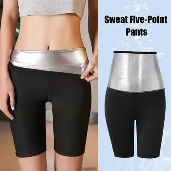 Дамски спортни панталони с контрол на корема, подтягивающие бедрата, шейпър сауна, шорти за отслабване с пет точки на кръста, къси панталони за фитнес W D7D5