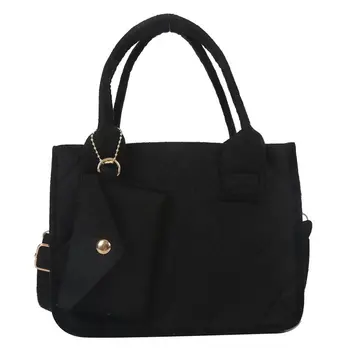 Дамски чанта за пазаруване, однотонная фетровая чанта-тоут, прости чанти-чанти, Ежедневни женски клатч, чанта-месинджър чанта през рамо