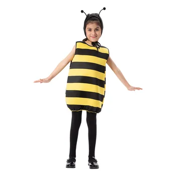 Детски костюм на животното Reneecho, Костюм на пчела, Туника с медоносной пчела, прическа, Костюм за Карнавала на Пурим