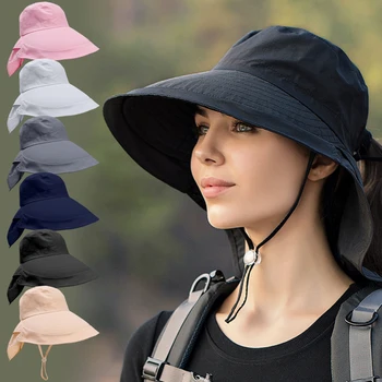 Дизайнерски леки шапки с козирка под формата на конска опашка, Летни дамски шапки-кофи с голяма периферия, Солнцезащитная шапка, за да предпазите очите на открито