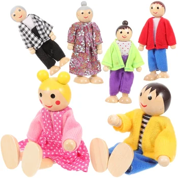 Дървени Семейни кукли за деца, малки фигурки на Деца, Детски игри,, за момиченца