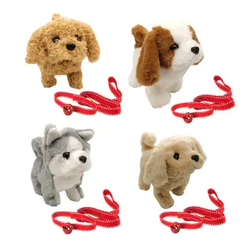 Е-плюшен куче, виляющая опашка, за малки деца, подарък за рожден ден, играчки за дома, за деца