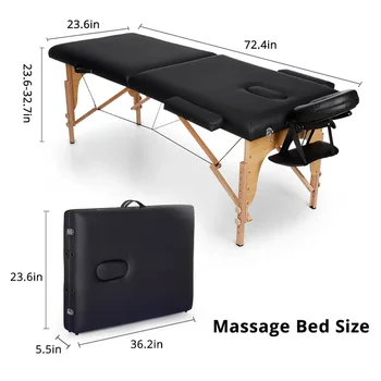 Евтини Масажна маса с черен цвят На ниски цени, Масажна легло за козметичен Салон, Масажна легло за спа
