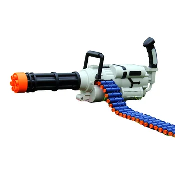 Електрически играчка пистолет-картечница Gatling с мека куршум, силен вятър, модел за автоматично стартиране на инсталацията за стрелба с оръжие за момчета и възрастни, игри със стрелба