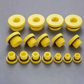 Жълт Пластмасов накрайник с шестоъгълни глави, Резьбовая все още мъниче/Запечатани накрайник четка/Накрайник за цилиндрични/оборудване запечатване все още мъниче