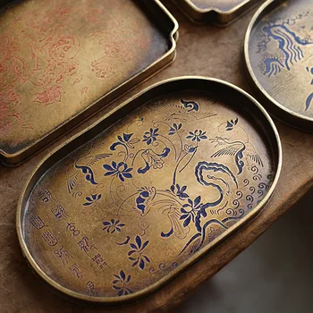 Имитацията на бронз на саксията, боядисан месинг кана за старата бронзова чиния, поставка за саксии с ръчно мултиплексиране, тава за рязане, поднос за чай