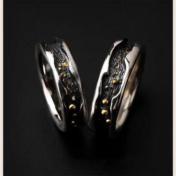 Индивидуално ретро пръстен със златни цветя браншовите За мъже, Бижута, Регулируема Ново Записване, пръстен, аксесоари за мъжки пръста за Гадже