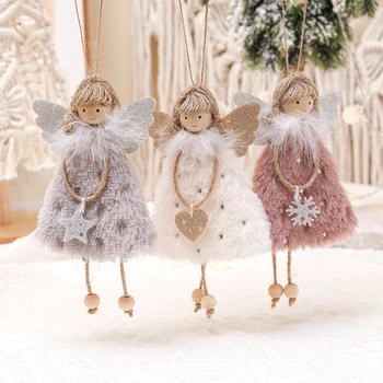Коледна украса, креативна кукла, окачване, окачване на формата на момичета-Ангели, Висулка във формата на елхи, Коледни аксесоари