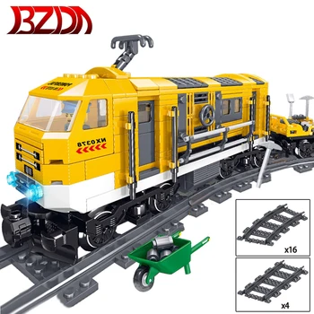 Колекция от модели на влакове, за поддръжка на железниците серия BZDA City, високотехнологични железопътните линии, строителни блокове, забавни играчки 