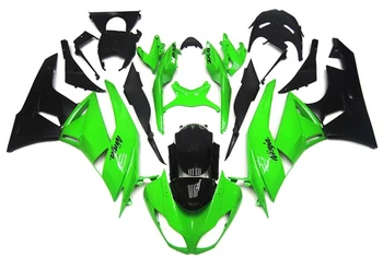 Комплект Обтекателей за мотоциклет от ABS-пластмаса за Kawasaki ZX6R ZX-6R 636 2009 2010 2011 2012 Черен, Зелен